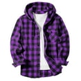thumbnail image 3 of Boys Long Sleeve Plaid Shirt Jacket Kids Button Down Shirt Hoodies Lightweight Classic Collared Shacket with Pocket for 5-14 Years, 3 of 5