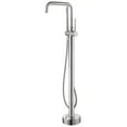 thumbnail image 2 of Vinnova Delara Freestanding Bathroom Chrome Tub Faucet with Hand Shower in Satin Nickel, 2 of 5