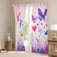 thumbnail image 3 of Manfei Girly Kawaii Butterfly Blackout Curtains Set of 2 (52x84 Each) for Girls, Pink Purple Watercolor Window Curtains, Cute Cartoon Animals Curtains and Drapes, Window Curtains Decor, 3 of 6