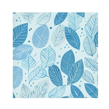 

JSTEL Blue Leaves Doodle Cloth Napkins Set of 6 20x20 Inch Washable and Reusable Napkin for Decoupage Dinner Party Everyday Use
