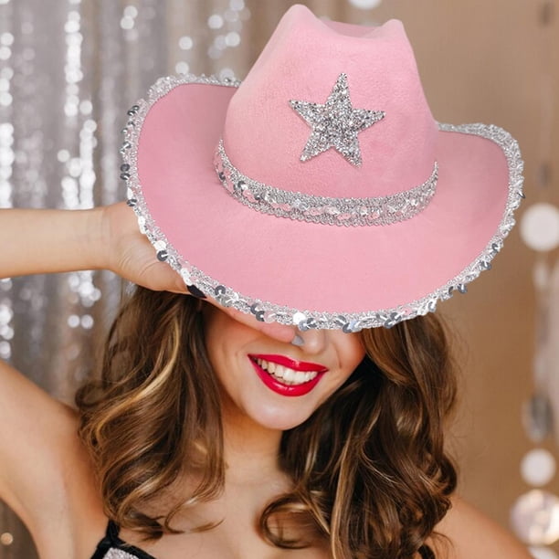 Segolike Cowboy Hat Cowgirl Hat Rhinestone Wide Brim Cap  display picture 2