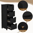 thumbnail image 4 of Renwick Free Standing Wooden Bathroom Cabinet with 4 Drawers, Black, 4 of 8