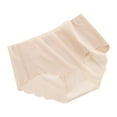 thumbnail image 2 of Byworldtasic Womens Cotton UnderwearSeamless High Waisted Underwear for Women Cheeky Underwear Wave Edge No Show Panties Beige, 2 of 3