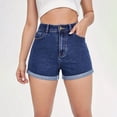 thumbnail image 5 of WAYUTE Shorts for Women Jeans Solid Color Front Zip High Waist Slim Ladies Denim Shorts Classic Casual Loose Fit Summer Outdoor, 5 of 5