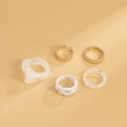 thumbnail image 6 of Trendy Metal Threaded Chain Ring Set for Women: Geometric Design, Alloy & Acrylic Materials, European & American Style, 6 of 6