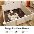 thumbnail image 4 of Whelping Box for Large Breed Dogs, Whelping Box for Puppies, PVC Puppy Playpen, Waterproof & Rustproof Whelping Pen, Puppy Whelping Supplies, Raised Garden Bed, Indoors & Outdoors, 48x48x18 in, White, 4 of 7