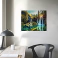 thumbnail image 4 of PIKWEEK Lake Waterfall Natural Picture Wall Art Landscape Canvas Prints Painting Home Decor Tree Picture for Living Room Bedroom Kitchen Office Decoration Frames Artwork Ready to Hanging, 4 of 5