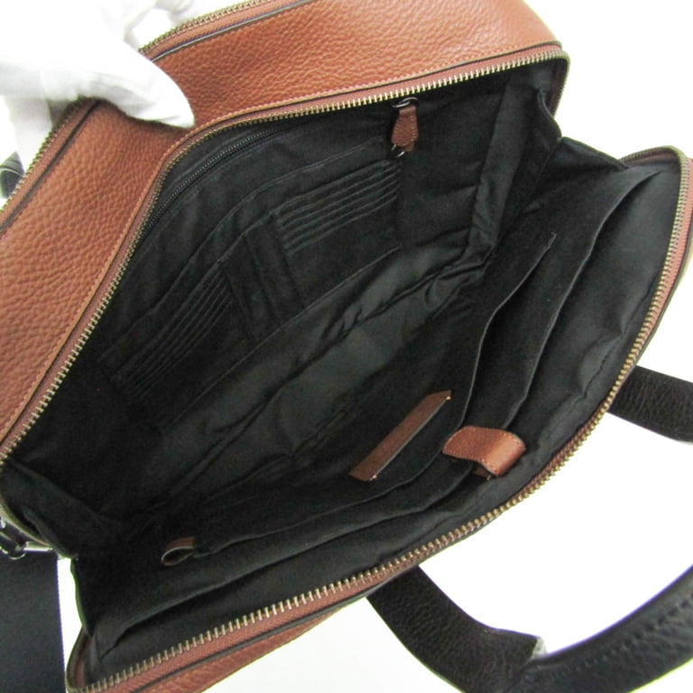 Pre-Owned Coach Hamilton Pebble Leather Double Zip F27617 Men's