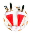 thumbnail image 2 of Christmas Hat Cap Tableware Cutlery Silverware Holder Pockets Spoon Spoon dinner Dinner Case Box Decoration Fork, 2 of 5