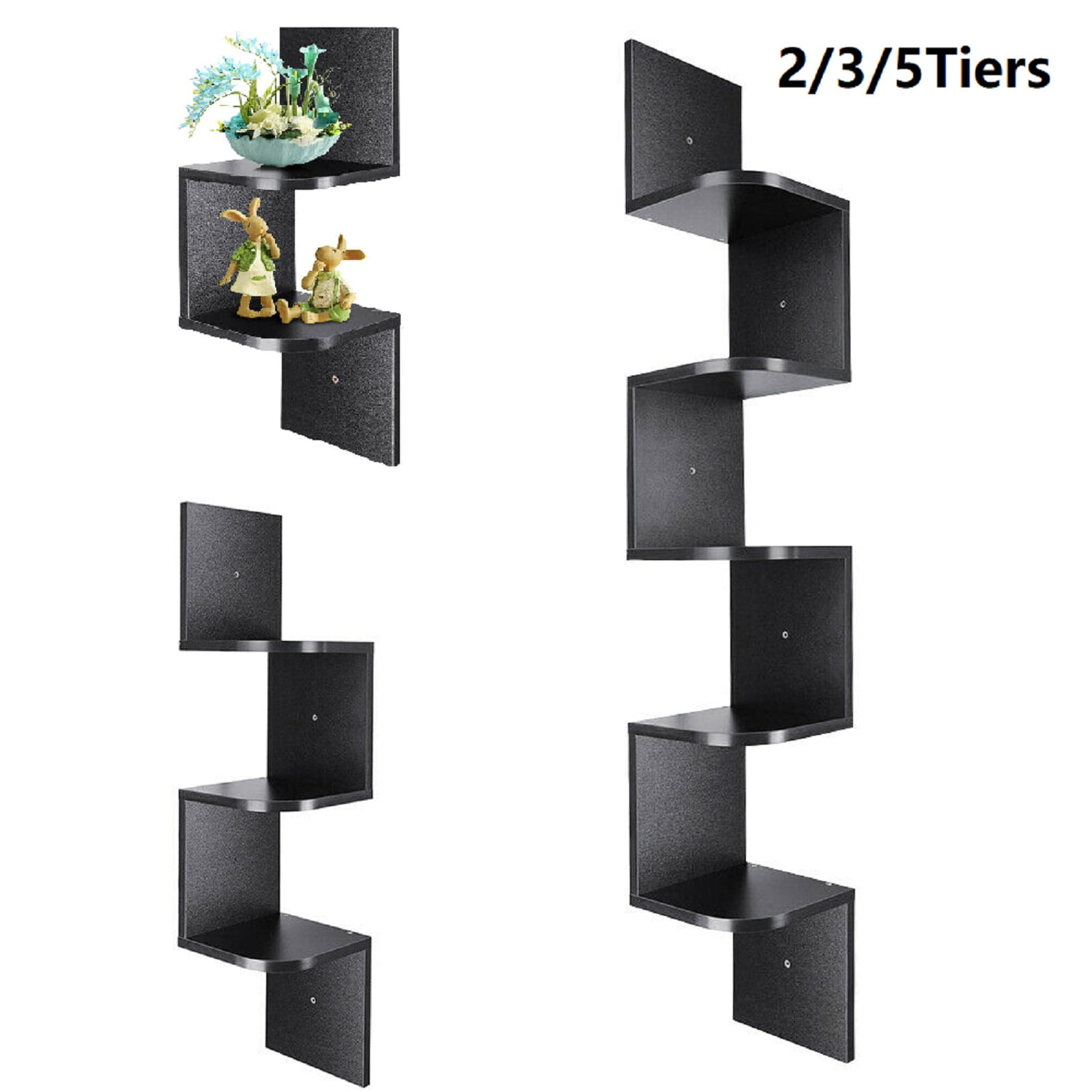 2/3/5 Tier Floating Corner Shelves Wall Unit Bookcase Book Storage Display Stand 2/3/5 Tier Floating Corner Shelves Wall Unit Bookcase Book Storage Display Stand