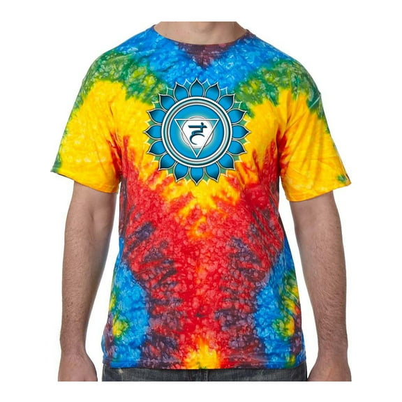 Blue Vishuddha Chakra Tie Dye Tee Shirt - Woodstock, 2XL