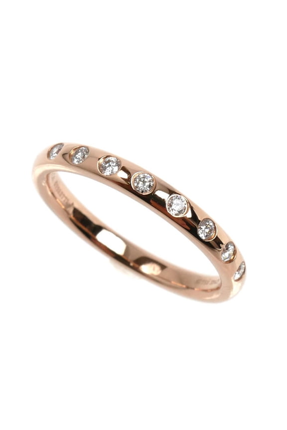 Pre-Owned TIFFANY & Co. 18K Pink Gold Stacking Band with 8 Diamonds, 4g Women's (Good)