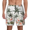 thumbnail image 2 of Picia Flamingo Palm Trees pattern Mens Swim Trunks with Compression Liner Stretch Beach Shorts Quick Dry with Zipper Pockets No-Chafing Board Shorts-X-Large, 2 of 9
