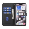 thumbnail image 6 of Wallet Case for iPhone 14 with Wrist Strap & Shoulder Strap, Multiple Card Slots Folio Purse PU Leather Stand Full Body Protection Phone Case Cover for iPhone 14, Black, 6 of 12
