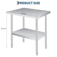 thumbnail image 4 of Accreate Commercial Stainless Steel Prep Table with Adjustable Undershelf, Rounded Corner Heavy Duty Work Table for Kitchen, Restaurant, Garage, Outdoor Use, Multiple Sizes, 4 of 6