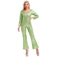 thumbnail image 2 of Eandarui Adult 70s Disco Outfits for Women's Glittering Flared Jumpsuit Long Sleeve Party Costume Green 180, 2 of 6