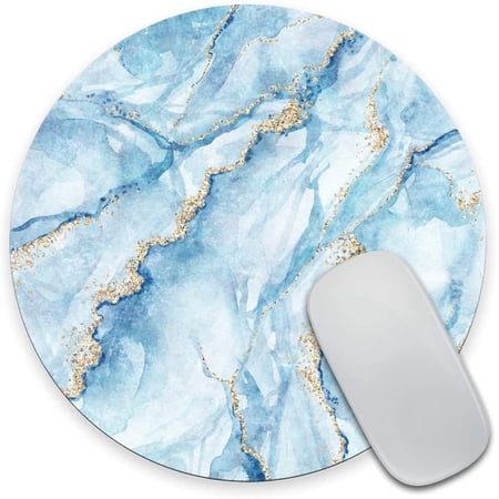 White Blue Marble with Gold Glitter Veins Mousepad Fake Stone Texture ...