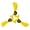 Yellow, variant on Asaki Boomerangs - Unique plastic boomerang design from Europe