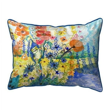 Betsy Drake Interiors HJ1418 16 x 20 in. Frog & Garden Large Indoor & Outdoor Pillow