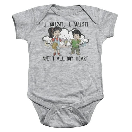 

Dragon Tales/I Wish With All My Heart-Infant Snapsuit Athletic Heather-12Mos