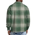 thumbnail image 4 of Men’s Long Sleeve Plaid Button Down Shirt with Chest Pocket Relaxed Fit Classic Collar Soft Fabric Casual Style Light Green XL, 4 of 4