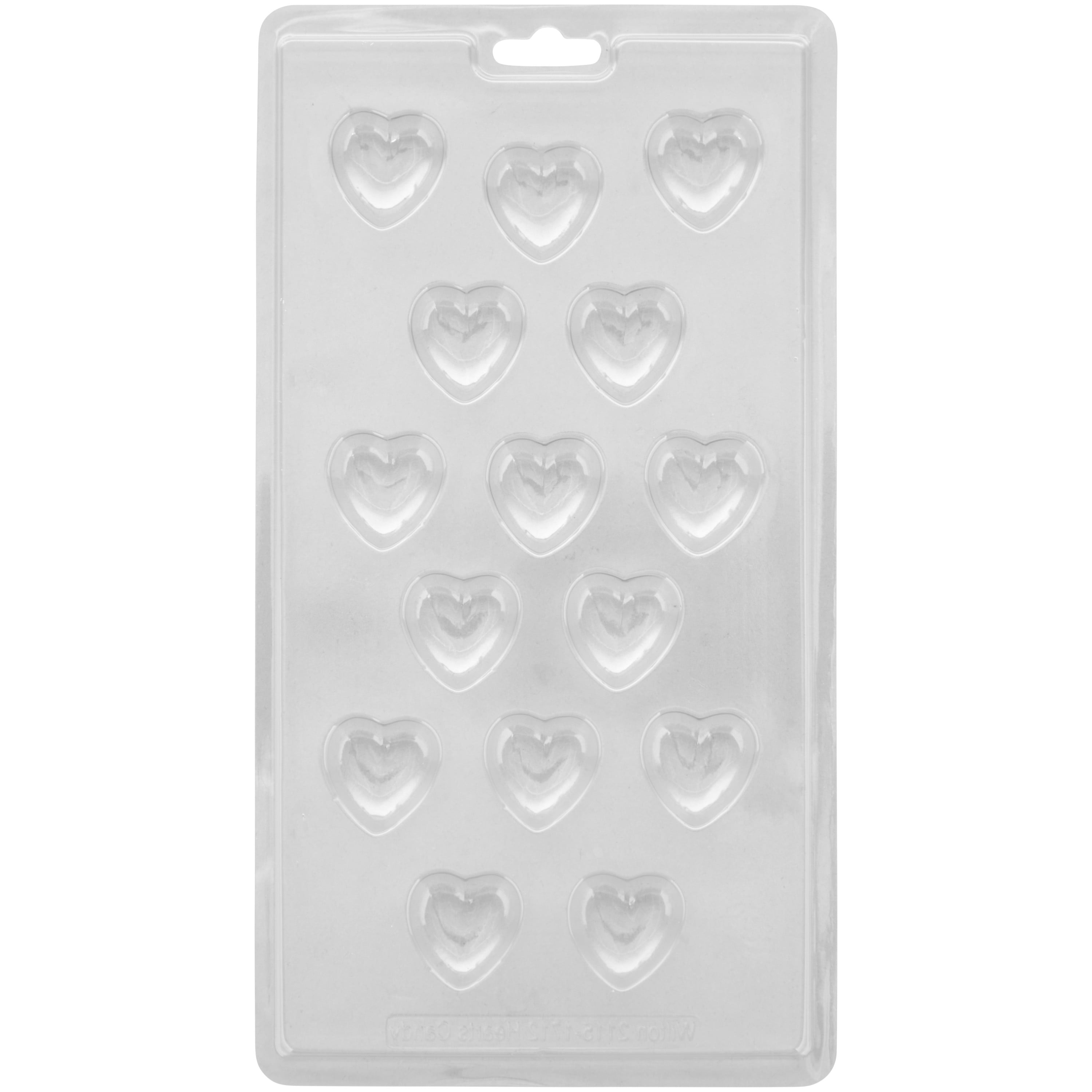 homEdge 15-Cavity Dimpled Heart Shape Chocolate Mold, Silicone Dimpled  Valentine Heart Chocolate Gummy and Candy Mold