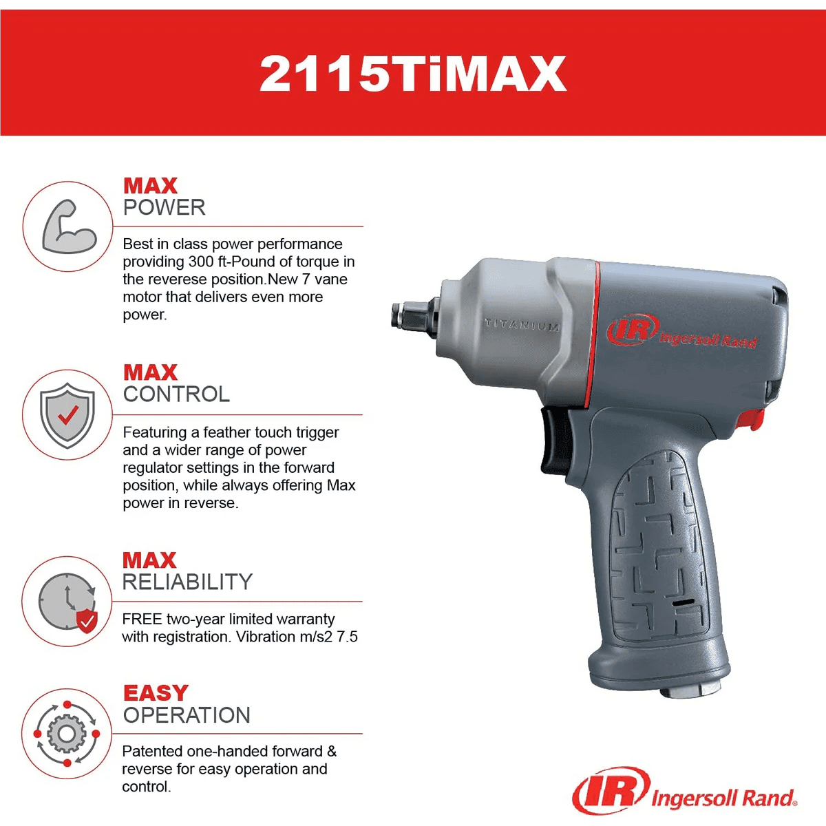 Ingersoll Rand 2115TIMAXDP 3/8" Drive Titanium Impact Wrench