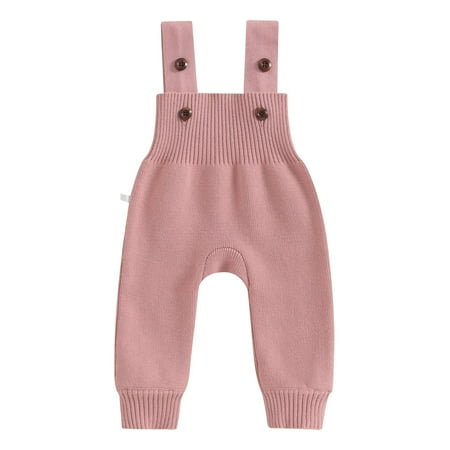 

Wassery Baby Boys Girls Suspender Pants Infant Boy Girl Sleeveless Solid Color Bib Pants 6M 9M 12M 24M 3T Toddler Knit Overalls Jumpsuit