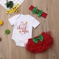 thumbnail image 3 of Fortune Tenues de Noël pour Filles, Barboteuse à Manches Courtes Blanches + Shorts en Tulle à Couches Rouges, 3 of 9