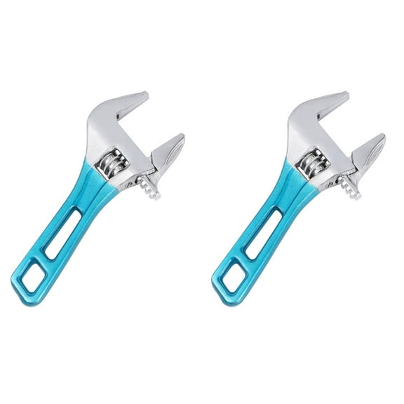 Raindrops 2pcs Multifunctional Short Handle Wrench Adjustable Spanner Bathroom Monkey Wrench Red (Maximum Opening 31mm)