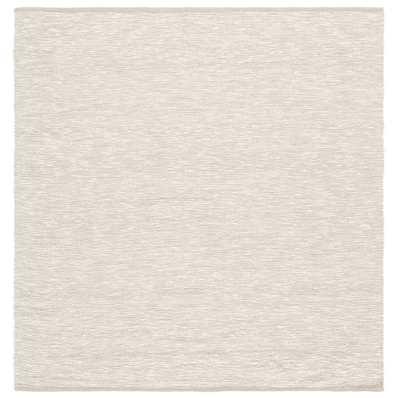 SAFAVIEH Montauk Risto Solid Area Rug, Light Gray/Ivory, 6' x 6' Square