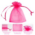 thumbnail image 2 of Bolsas de regalo de organza Boshen, 100 unidades, 10 x 15 cm, color rosa intenso, 2 of 8