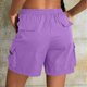 thumbnail image 5 of Pantalones Elásticos de Cintura para las Mujeres de Moda Casual Pantalones Cortos de Color Sólido con Cremallera de Bolsillo Dibujo Cómodo, 5 of 6