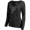 thumbnail image 2 of Women's Black San Antonio Spurs Lovely V-Neck Long Sleeve T-Shirt, 2 of 3