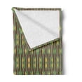 thumbnail image 2 of Kente Pattern Soft Flannel Fleece Throw Blanket, Retro Revival Diamond Line Pattern with Vertical Stripes, Cozy Plush for Indoor and Outdoor Use, 70" x 90", Sea Green Mustard, by Ambesonne, 2 of 5