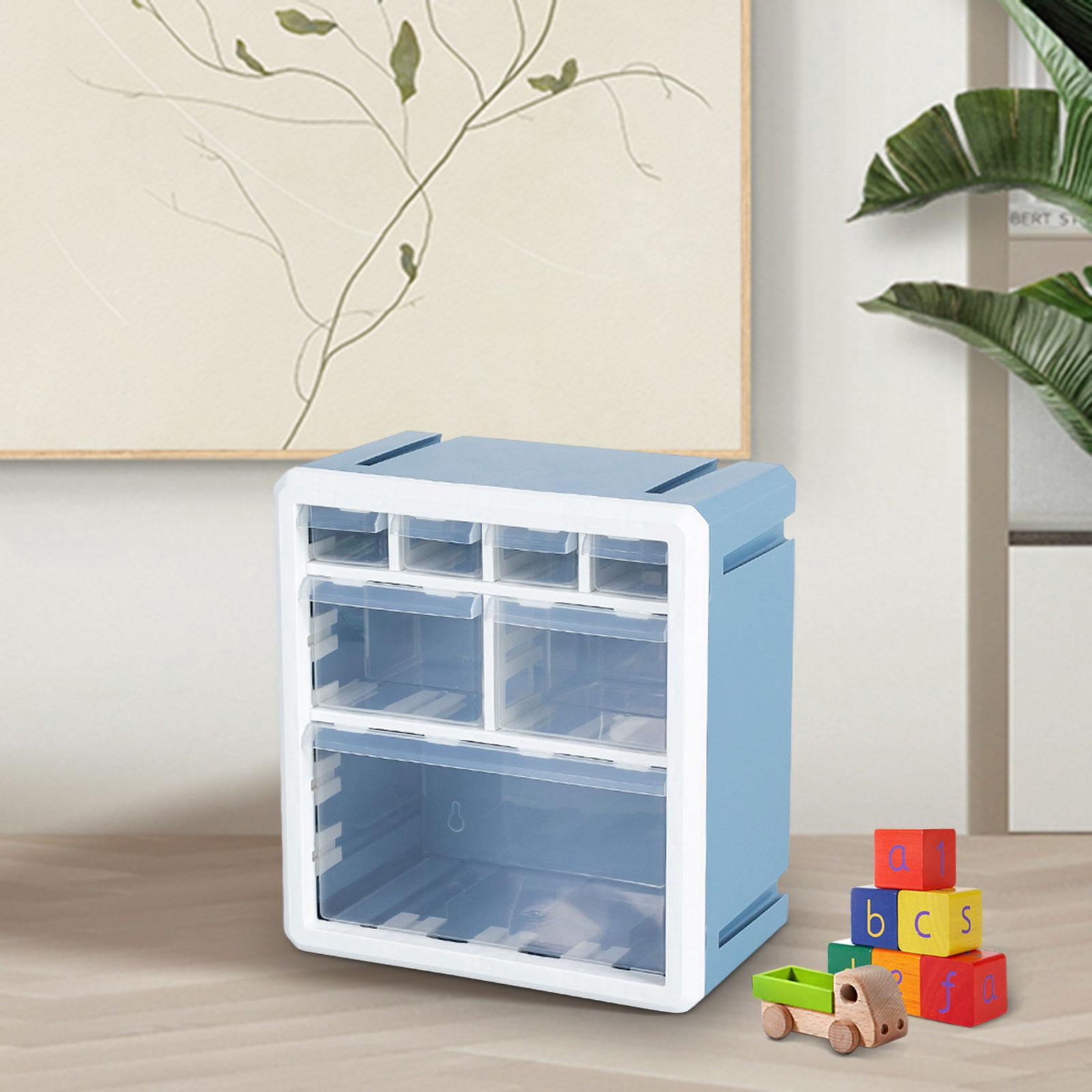 Tachiuwa Mini Drawer Organizer Storage Box with Clear Drawers Beads Organizer Box Organizer Drawer Box for Art Supply Home Room Office 7 Lattices