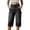 Black, variant on Women's Denim Carpenter Capri Cargo Jeans High Waist Loose Wide Leg Cropped Streetwear Baggy Pants with Side Patch Pockets Gray