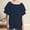 Navy, variant on Womens Shirts Short Sleeve Shirts Women's Spring Solid Color Round Neck Folded Double Layer Sleeve Short Sleeve T Shirt Top Tshirts Shirts Spring Tops for Women Blue XL