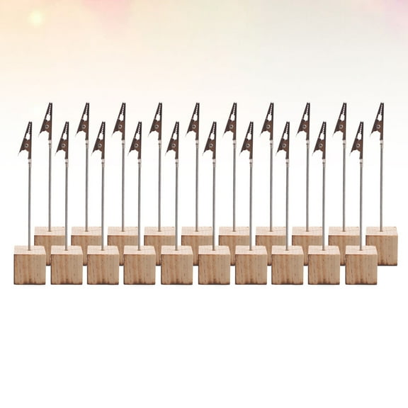 MIPCASE 20PCS Table Sign Holder Photo Stand Khaki Metal Elegant Design for Wedding Events