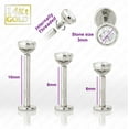 thumbnail image 4 of 16G 14K White Gold Bezel Set 3mm Moissanite Labret Monroe Stud 10mm Post Flat Disk Bottom Lip Ring Tragus Stud Internally Threaded 14KLBRT-BZ30MNT10WG, 4 of 5