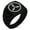 Black, variant on Stainless Steel Yamaouchi Samurai Crest Chevron Pattern Biker Style Polished Ring