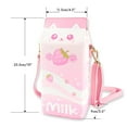 thumbnail image 6 of Strawberry Milk Cat Purse | Pink Kawaii Anime Crossbody Bag, 6 of 6
