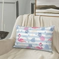 thumbnail image 5 of Picia Flamingo and Pineapple Pattern Plush Pillow Case – Soft and Cozy Cushion Cover, Hypoallergenic Throw Pillow Case for Home Decor-16"x24", 5 of 6