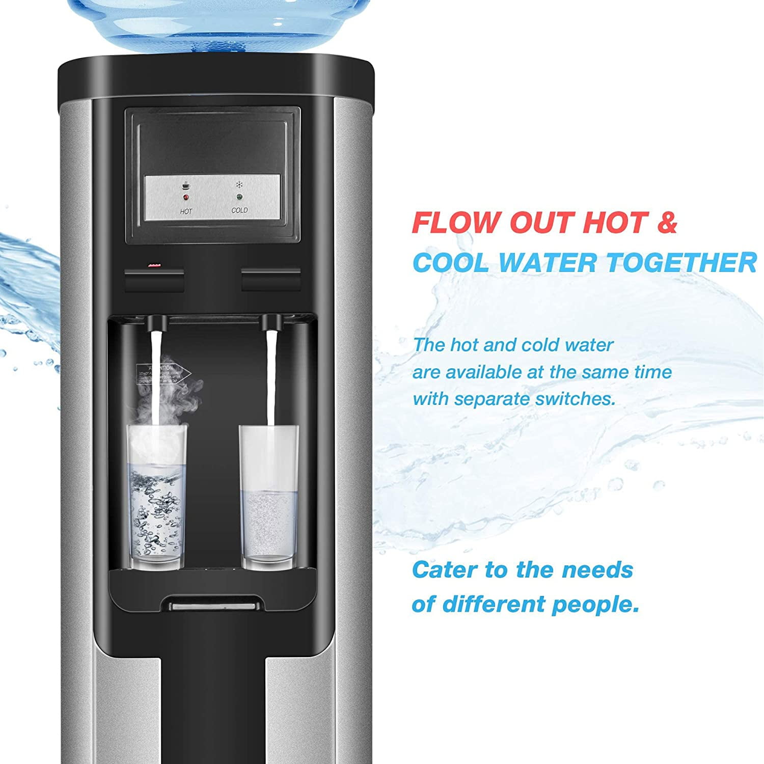 E-Macht 2 in 1 Built-in Water Cooler Dispenser Ice Maker 3-5 Gallon w/  Scoop