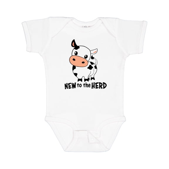Inktastic New to the Herd Cute Cow Boys or Girls Baby Bodysuit