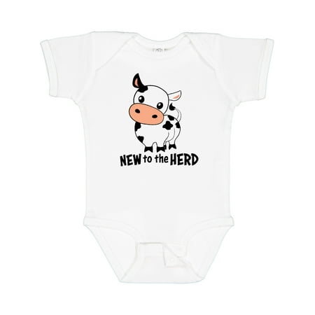 

Inktastic New to the Herd Cute Cow Gift Baby Boy or Baby Girl Bodysuit