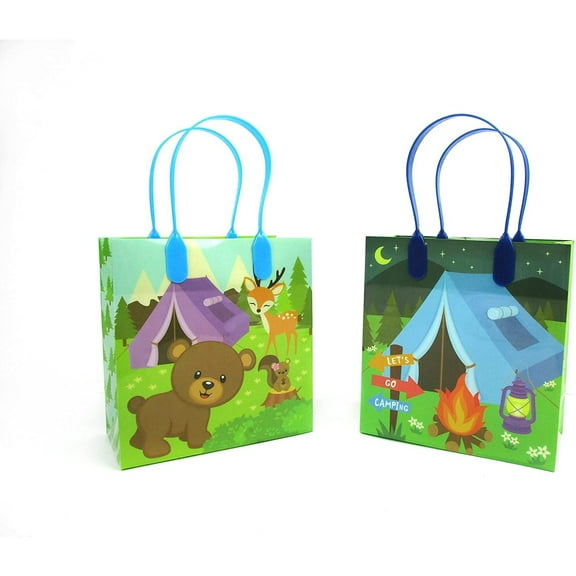 TINYMILLS Camping Party Favor Treat Bags 12 Pack