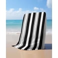 thumbnail image 4 of Black Grey Stripe Beach Towels Oversized Super Absorbent, Minimalist Farmhouse Striped Lightweight Bath Towel Quick Dry Sets For Bathroom/Pool/Rv Camping/Beach Play/Gym Room/Picnic 31"x62", 4 of 8