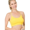 thumbnail image 1 of Zenana Women & Plus Cross Back Padded Seamless Bralette Sports Bras with Adjustable Strap, 1 of 2