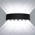 thumbnail image 1 of Lámpara de pared LED para interiores de aluminio negro de 12 W, lámpara de pared moderna, lámpara de punto arriba y abajo para sala de estar, dormitorio, pasillo, escalera, camino (blanco frío), 1 of 6